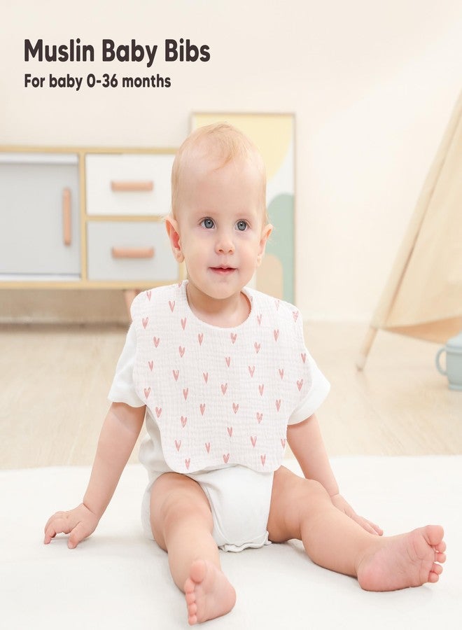 Bearmoss Baby Bibs for Drooling & Teething 8 Pack Muslin Cotton Soft Absorbent Adjustable Unisex Bibs Boys Girls 0-36 Months - Image 2