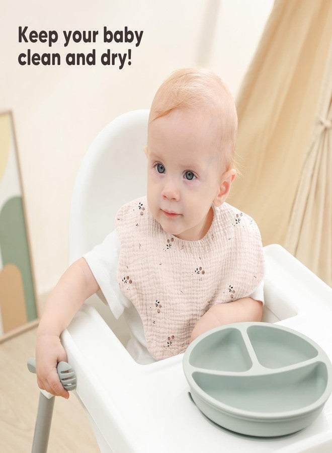 Bearmoss Baby Bibs for Drooling & Teething 8 Pack Muslin Cotton Soft Absorbent Adjustable Unisex Bibs Boys Girls 0-36 Months - Image 3