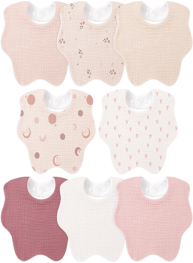 Bearmoss Baby Bibs for Drooling & Teething 8 Pack Muslin Cotton Soft Absorbent Adjustable Unisex Bibs Boys Girls 0-36 Months - Image 1