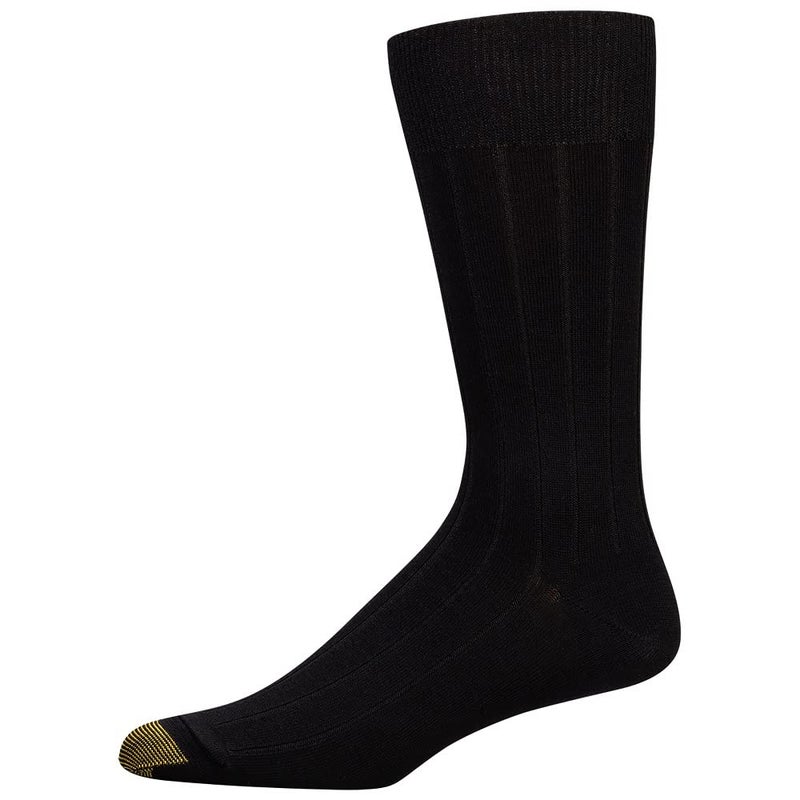 GOLDTOE Men's Hampton Crew Socks, 3-Pairs, Black, Large - Image 3
