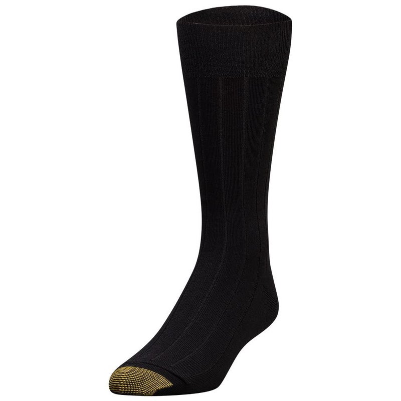 GOLDTOE Men's Hampton Crew Socks, 3-Pairs, Black, Large - Image 2