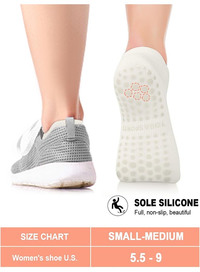 4 Pairs Non Slip Pilates Socks with Grips for Women Grip Socks for Yoga Ballet Barefoot Workout Anti Skid Athletic Socks - Image 5