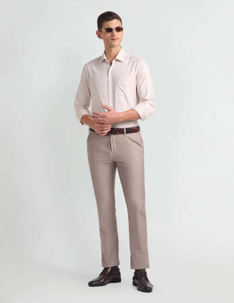 Arrow Brown ARAHTR2083 Lt. Brown Mens Trousers for Men | Best Price UAE