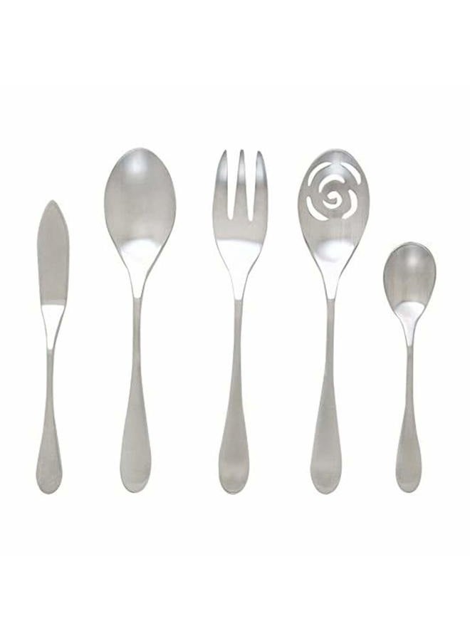 Knork 5 Piece Matte Serving Set 18/10 Stainless Steel - Image 1