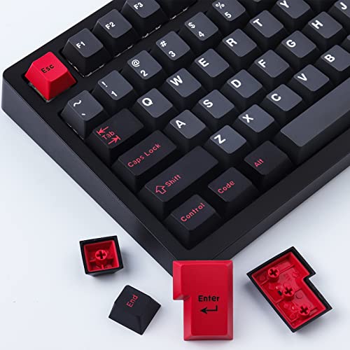 Hyekit Keycaps 172 Keys Custom Keycaps Double Shot ABS Keycap Set 6.25u 7u Cherry Profile for Cherry Gateron MX Switches Mechanical Keyboard (Evil Dolch) - Image 1