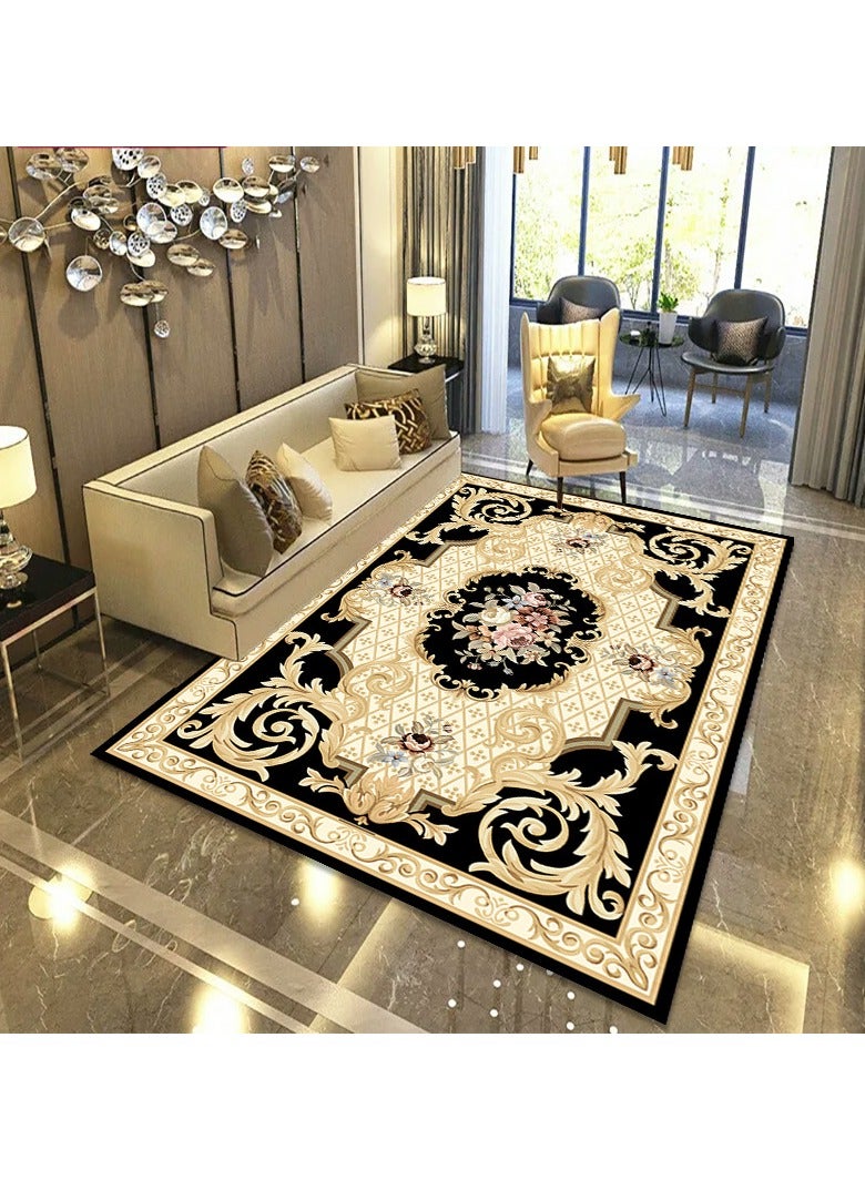 Loquat Polyester Fiber Rectangular Modern European Style Carpet - Image 1