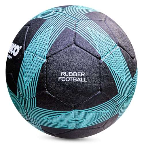 Synco Synergy Football | Rubber Moulded | Suitable for Hard Ground Without Grass | Training Soccer Ball for Kids/Adults | Size - 5 (Black) - Image 2