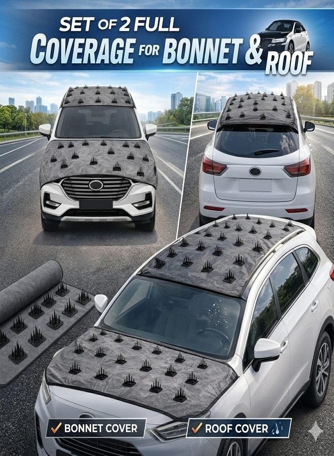 Premium Car Protection Cover (Set of 2) - High-Density Anti-Monkey & Dog Spikes for Roof (80"x60")(39pcs) and Bonnet (60"x40")(27pcs) - Universal Waterproof & Scratch-Proof Exterior Guard for All Cars - Image 5