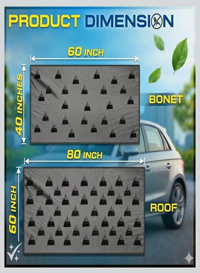 Premium Car Protection Cover (Set of 2) - High-Density Anti-Monkey & Dog Spikes for Roof (80"x60")(39pcs) and Bonnet (60"x40")(27pcs) - Universal Waterproof & Scratch-Proof Exterior Guard for All Cars - Image 2