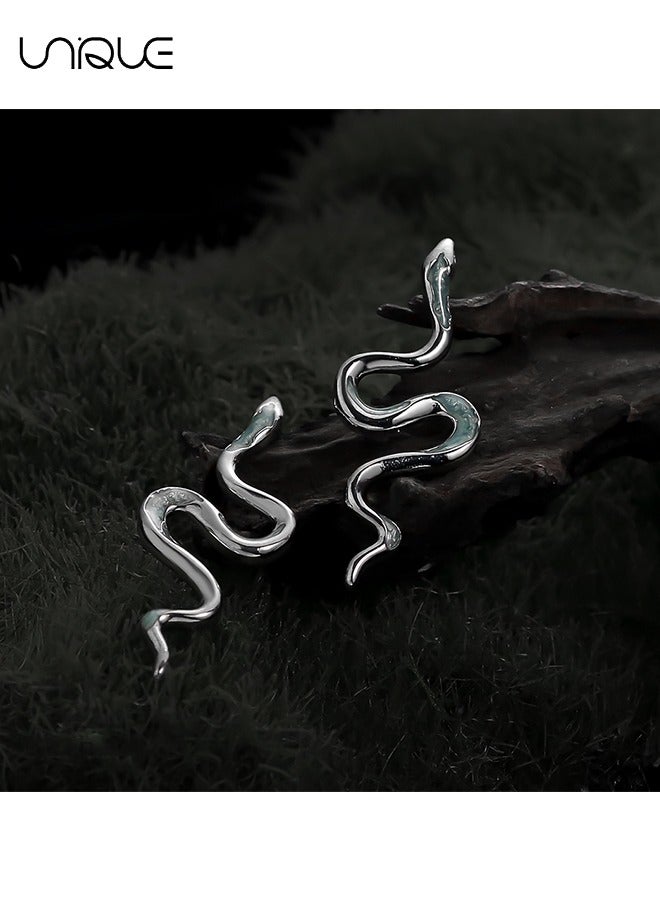 يونيك أقراط - أقراط أفعى - أقراط مينا زرقاء جليدية - الموضة والأناقة والبساطة والتفرد - هدايا - Image 3