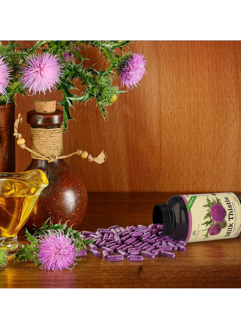 تيرابيتكس شوك الحليب العضوي لدعم وظائف الكبد وإزالة السموم وتطهير الجسم، 60 كبسولة نباتية - Image 4