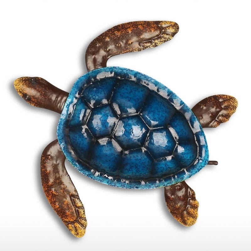 Dark Blue Turtle Wall Decor - Handcrafted Varnished Long-Lasting Sea Turtle Wall Art for Home Office Living Room Turtle Lovers - Image 1