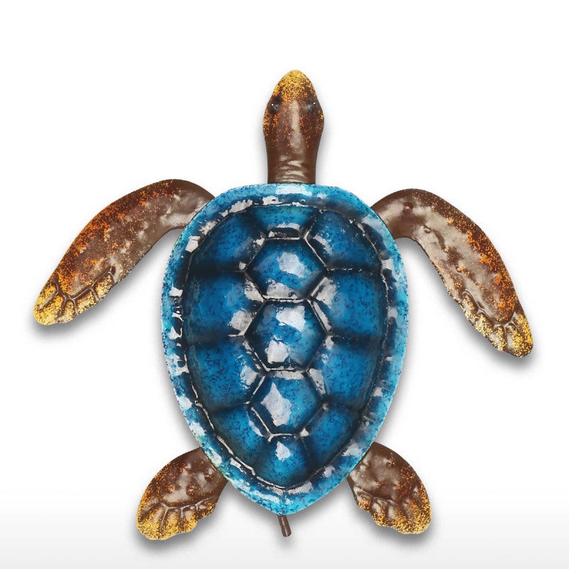 Dark Blue Turtle Wall Decor - Handcrafted Varnished Long-Lasting Sea Turtle Wall Art for Home Office Living Room Turtle Lovers - Image 4