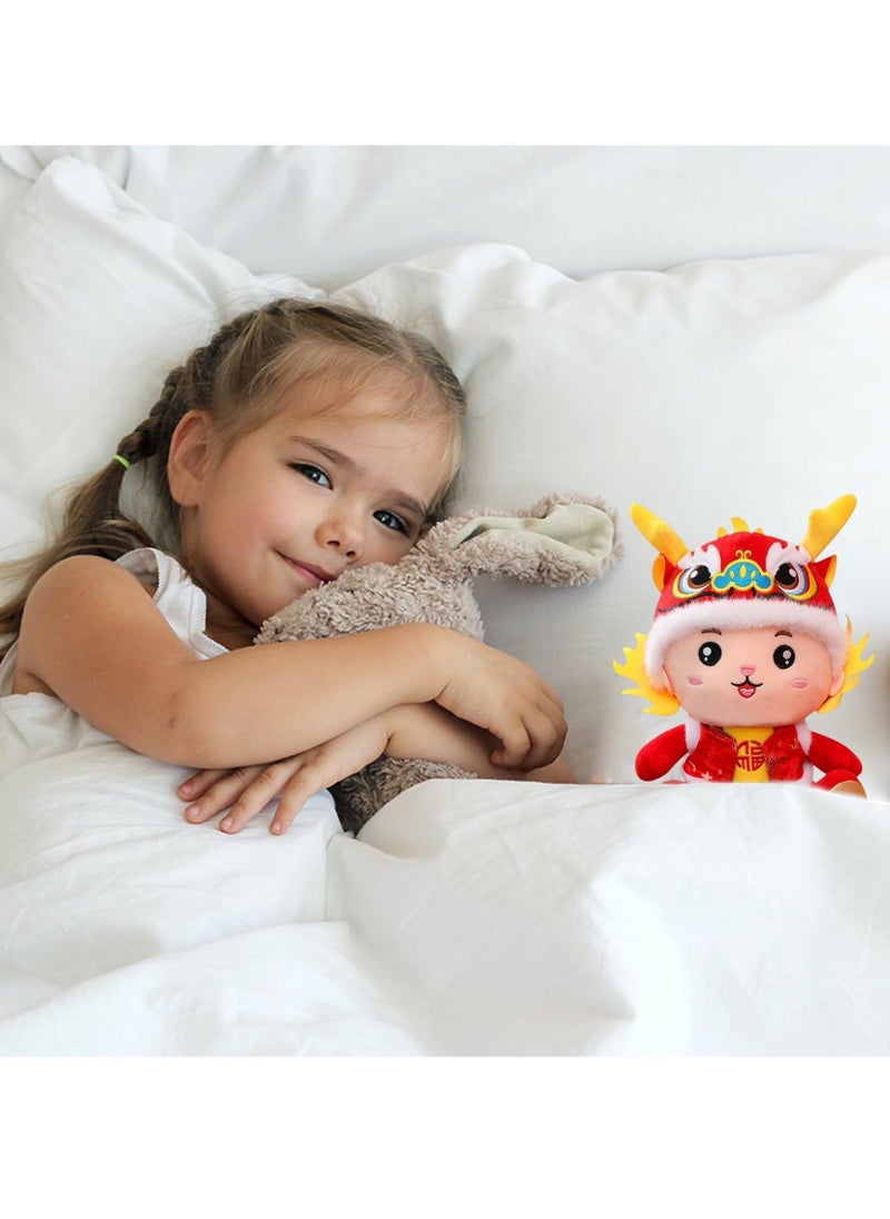Generic - Dragon Plush Toy 2024 Chinese New Year Dragon Toy Chinese Dragon Stuffed Animals Plush 7.9inch Zodiac Sitting Embroidered PP Cotton Chinese New Year Gift for Spring Festival Lunar Year Decorations - Image 1