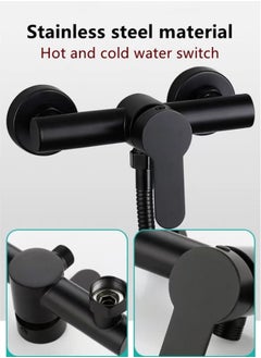 AL RAID 1-Set Bathroom Shower System Shower Faucet Shower Head Set Stainless Steel Black  - Image 4