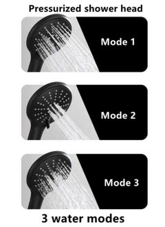 AL RAID 1-Set Bathroom Shower System Shower Faucet Shower Head Set Stainless Steel Black  - Image 3
