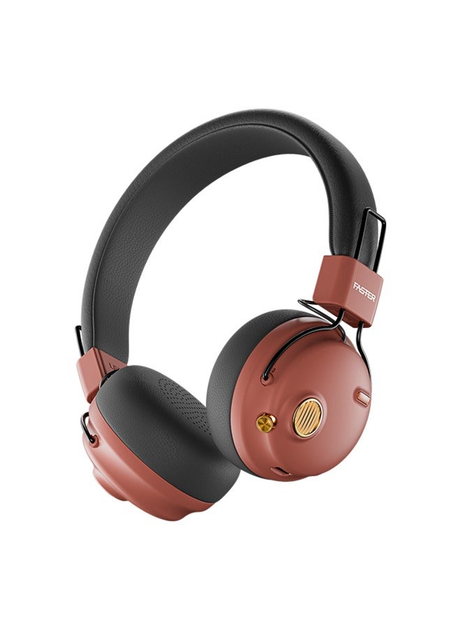 Faster S8 Rova Over Ear Headphones- Advanced ANC 5.3 Bluetooth Wireless Headphones 43H Playtime- 40mm Drivers Type-C Charging Hands Free Calls Deep Bass Lightweight Sports Gym Travel Work Home Office Cellphone PC - Black / Maroon - Image 5