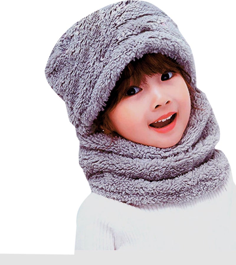 KAŞIKBEY Kaşıkbey Cute Panda Kids Hooded Eared Plush Beanie Welsoft Polar Windproof Neck Hat  - Image 3