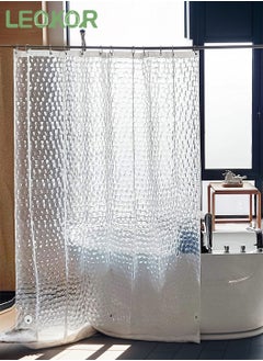 LEOKOR EVA Clear Shower Curtain Liner Lightweight Plastic Bathroom Shower Showroom Inner Curtain with Rustproof Grommets  - Image 1