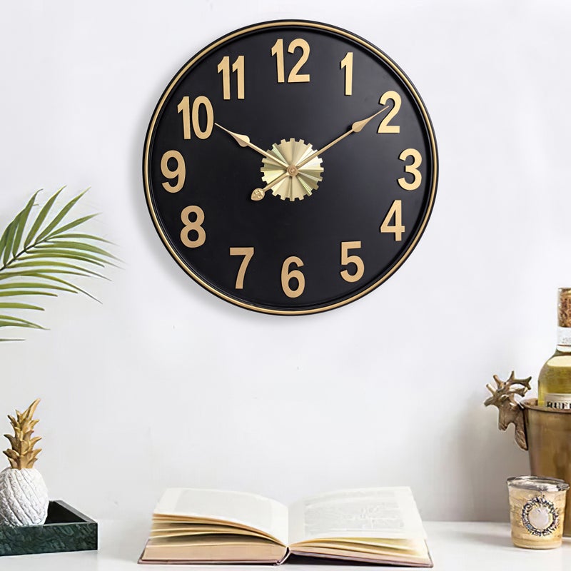 Modern Simple Creative Iron Wood Roman Wall Clock 16 Inch Living Room Iron Decorative Wall Clock E-Commerce Wall Clock - Image 2