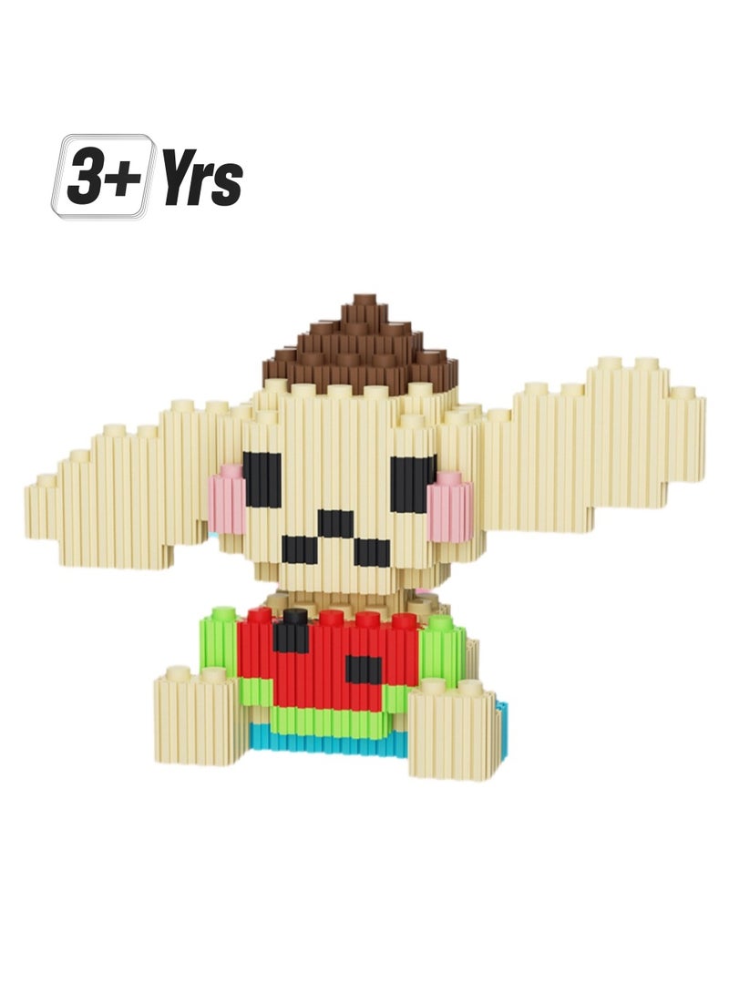 Miniature Small Particle Puzzle Building Blocks Gift Children's Educational Toy Puzzle (Yellow Dog Eating Watermelon) - Image 1