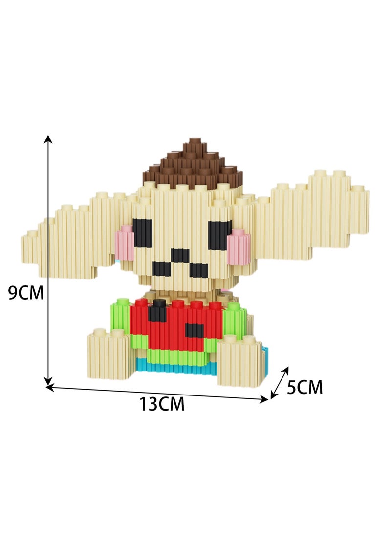Miniature Small Particle Puzzle Building Blocks Gift Children's Educational Toy Puzzle (Yellow Dog Eating Watermelon) - Image 2