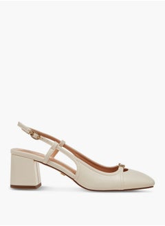 Celeste Women's Solid Square Toe Blocked Heel Sandals with Hook and Eye Closure  - Image 3