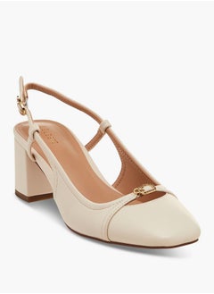 Celeste Women's Solid Square Toe Blocked Heel Sandals with Hook and Eye Closure  - Image 2