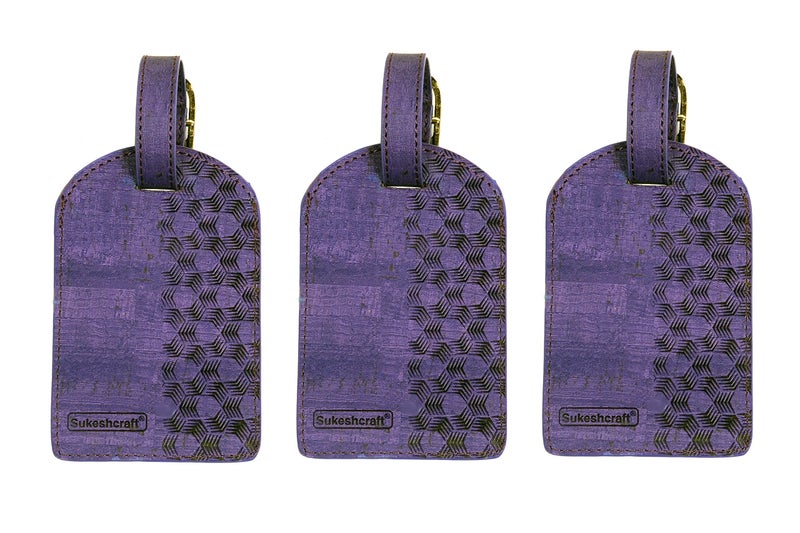 Sukeshcraft Luggage Tags Suitcase Tag Travel Bag Labels (Purple) - Image 2