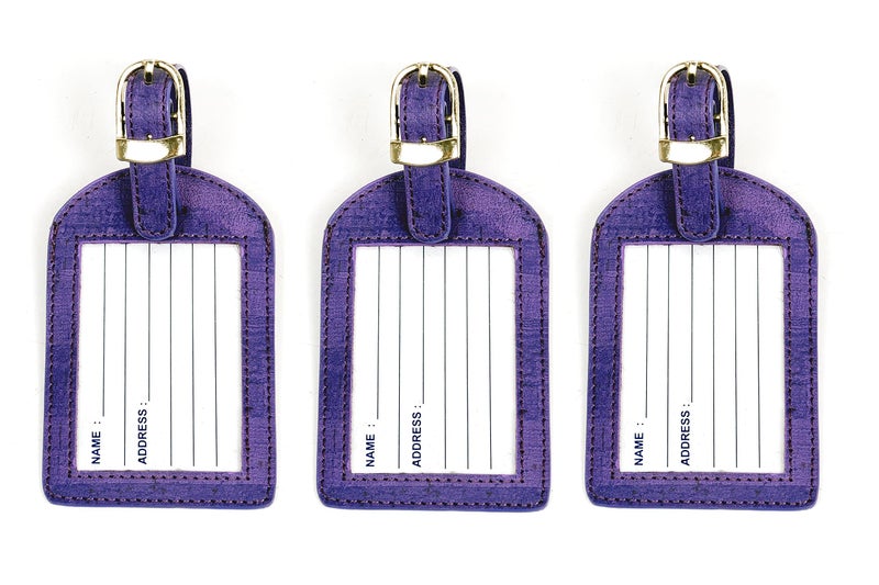 Sukeshcraft Luggage Tags Suitcase Tag Travel Bag Labels (Purple) - Image 1