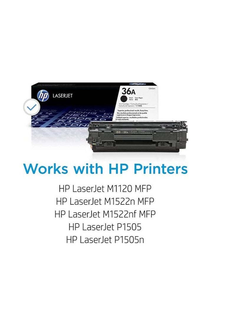 Toner Cartridge - HP LaserJet M1120 MFP Toner Cartridge - Black - Black - 36A - Image 1