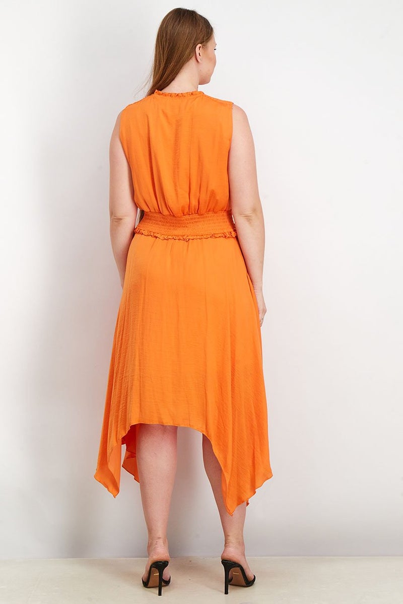 Sam Edelman Women Tie Neckline Maxi Dress, Orange - Image 2