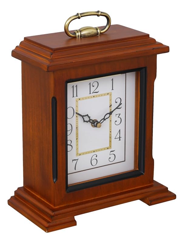 CRAFT SMITH Beautiful Brown Wooden Analog English Numbers Rectangular Table Clock for Office Desk Home Living Study Room Decorations Gifts Size 22 x 10 x 28 CM Weight 1510 Gram - Image 5