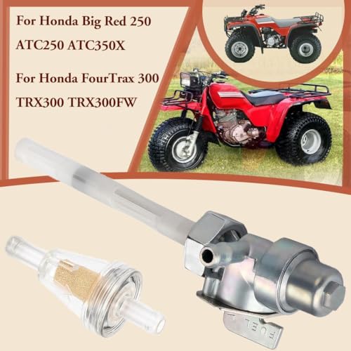 Earlyred Petcock Fuel Vavle for Honda Fourtrax TRX 300 250 200 TRX300 TRX250 TRX200/ Big Red ATC250 ATC250R ATC 250 R ES ATC250ES ATC250SX ATV Accessories Parts 1985-1987 Gas Tank Switch Shutoff Valve - Image 2