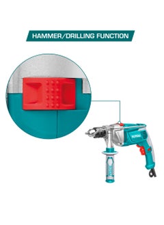 TOTAL Total Impact Drill 1010W – 220-240V, 0-2800 RPM, 13mm Max Drilling, Variable Speed, Forward/Reverse Switch, Hammer Function, Durable Aluminum Gearbox  - Image 3