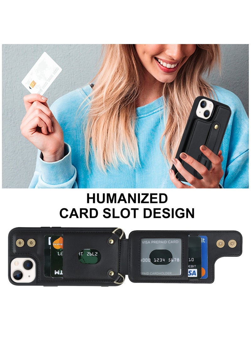 Gerenic Phone Case, Cover for iPhone 15/ 15Plus/ 15Pro/ 15Pro Max, Crossbody Wallet Case with Card Slot Holder, Wrist Strap Shoulder Protective Cover  - Image 5