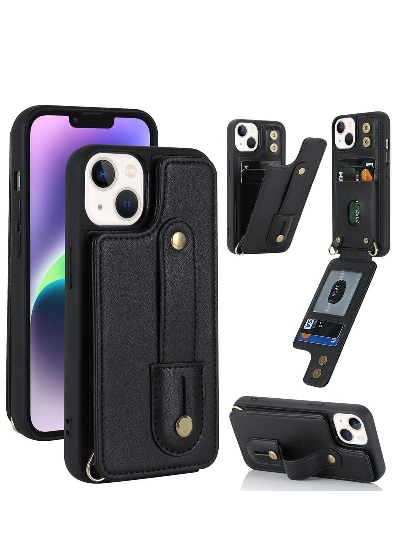 Gerenic Phone Case, Cover for iPhone 15/ 15Plus/ 15Pro/ 15Pro Max, Crossbody Wallet Case with Card Slot Holder, Wrist Strap Shoulder Protective Cover  - Image 2