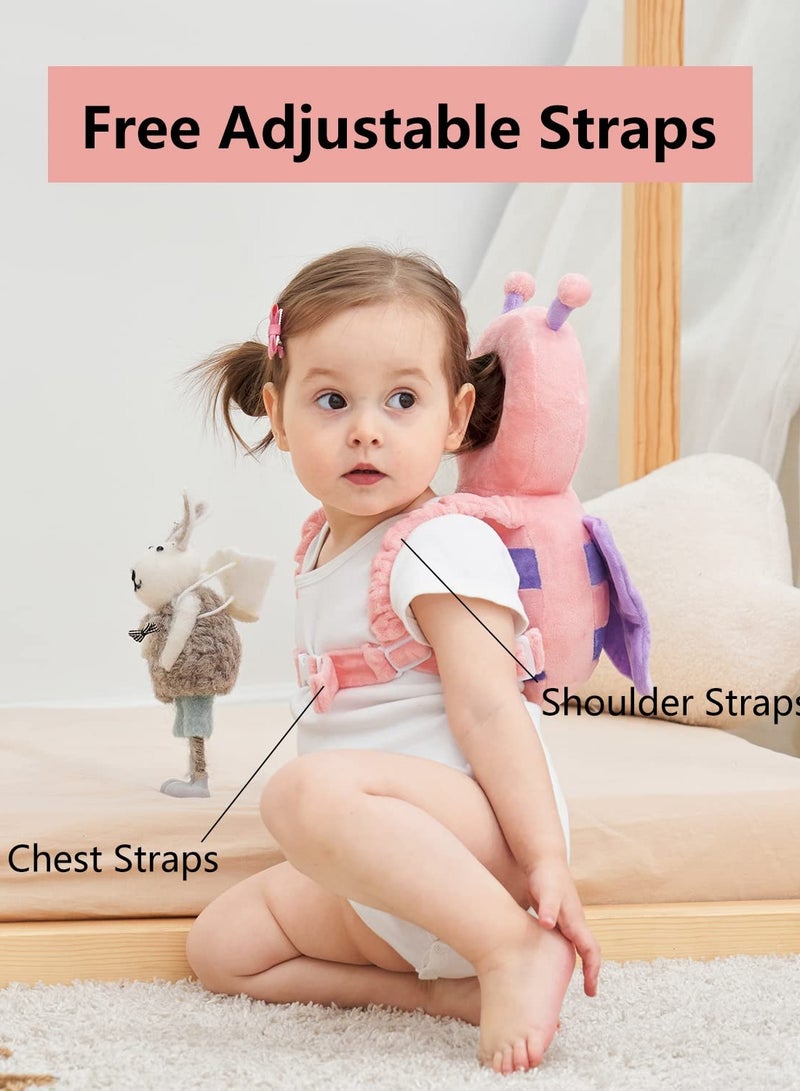 Toddler Baby Head Protector Pad Safety Cushion with Knee Pads&Anti-Slip Socks,Butterfly  - Image 4