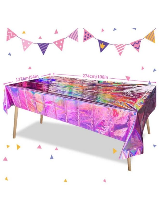 Disposable Rectangular Tablecloth, Waterproof And Oil Proof Tablecloth For Picnic Wedding Party Birthday Baby Shower Decoration, 54" x 108"  - Image 1