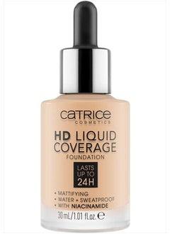 HD Liquid Coverage Foundation | High & Natural Coverage | Vegan & Cruelty Free (008 | Fair Beige)