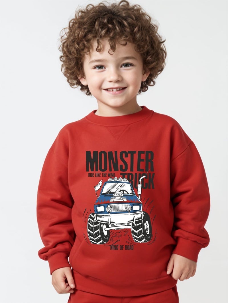 minicult Unisex Fleece Round Neck Sweatshirts (Swt0001_P$_Red_11 Years-12 Years, Regular) - Image 5
