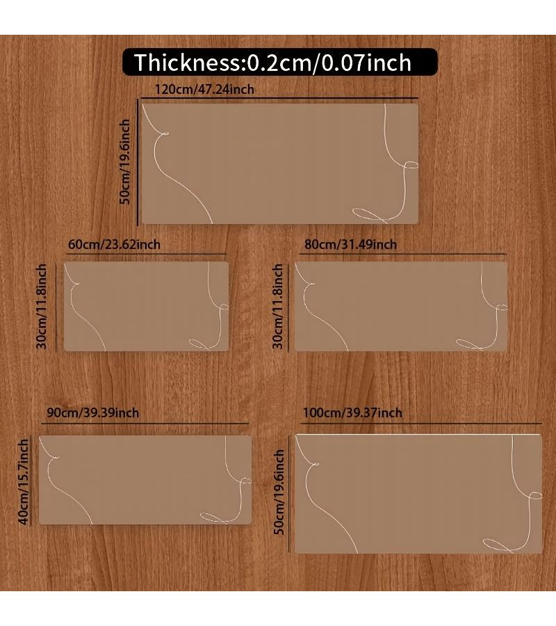 Professional Oversized Non Slip Rubber Desk Mat 30x60cm for Gaming and Office Use Brown Curved Pattern Multifunctional Rectangular Mouse Pad Holiday Gift - Image 5