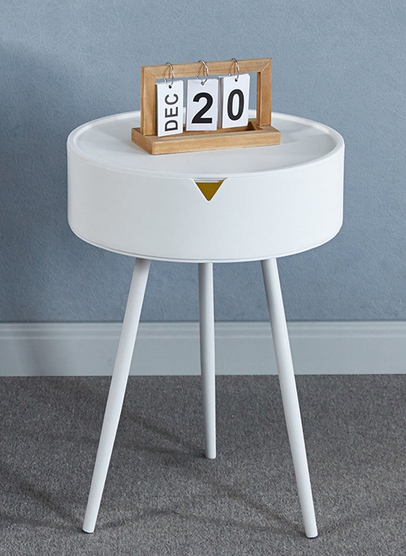 Sharpdo Modern Bedroom Simple Side Table Round Small Coffee Table, Creative Storage Bedroom Bedside Table 40*40*54CM - Image 3