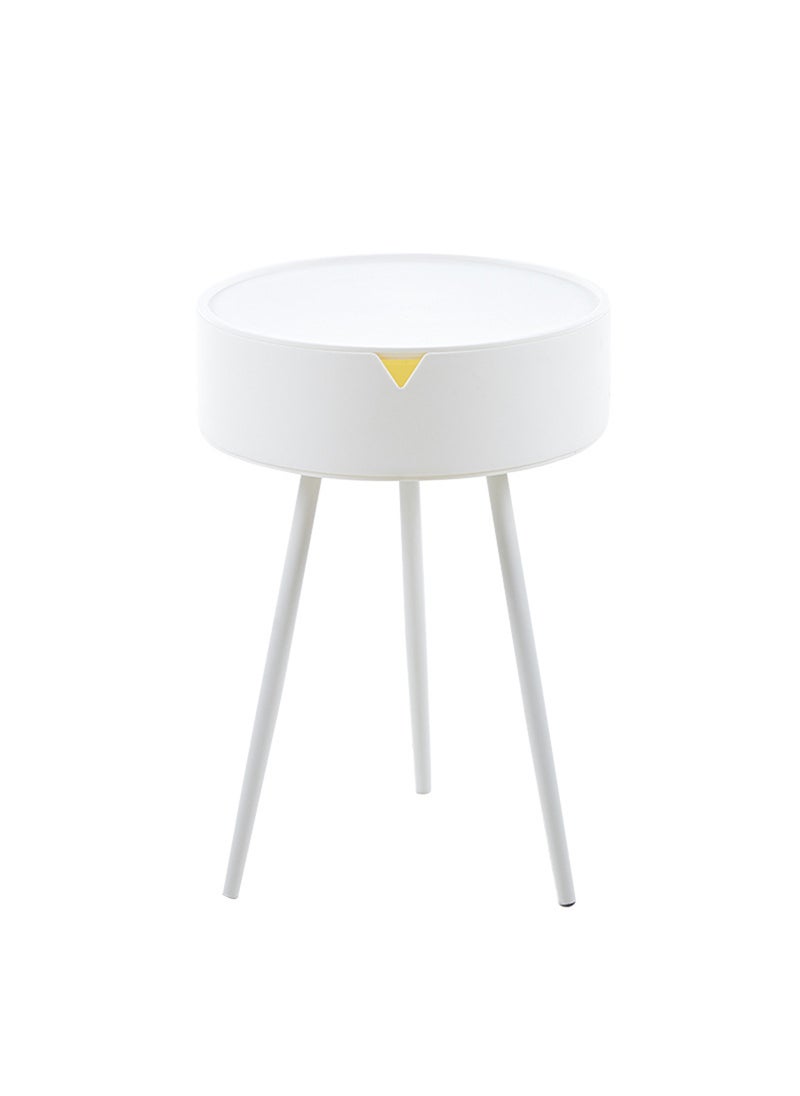 Sharpdo Modern Bedroom Simple Side Table Round Small Coffee Table, Creative Storage Bedroom Bedside Table 40*40*54CM - Image 2