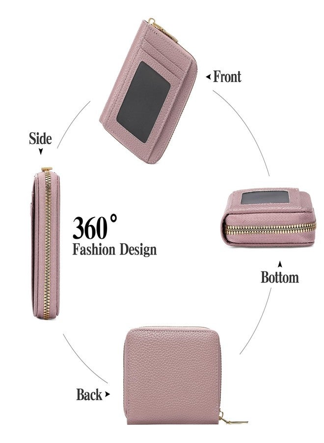 GAEKEAO Wallet Women RFID Blocking Leather Small Compact Zip-Around Credit Card Holder with ID Window & Zipper Pocket - Image 3
