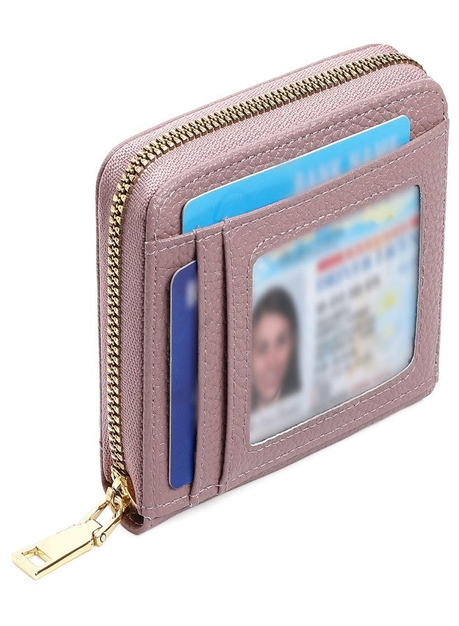 GAEKEAO Wallet Women RFID Blocking Leather Small Compact Zip-Around Credit Card Holder with ID Window & Zipper Pocket - Image 1