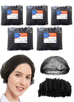 Gesalife Disposable Shower Caps Non Woven Mob Hair Net 19 Inch Black Pack of 500 Pcs  - Image 1