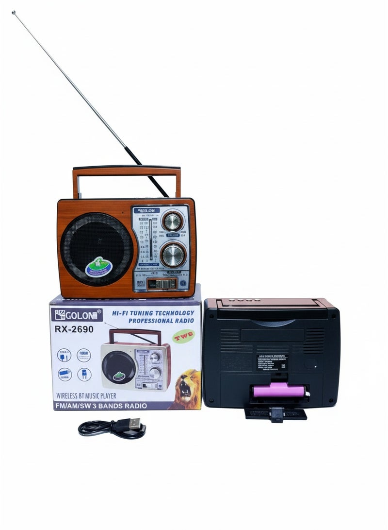 Golon Jolon RX-2690 Multifunction Radio with Hi-Fi Technology and Rechargeable Lithium Battery - Image 2