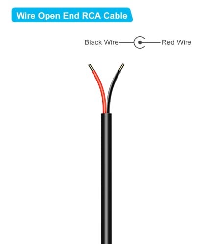 BERLAT RCA to Speaker Wire Adapter, Speaker Bare Wire Cables to RCA Plugs Adapter Repair Speake Cord for Speakers Amplifier Audio Video AV Receivers （2 Pack 20AWG 6.6 ft） - Image 3