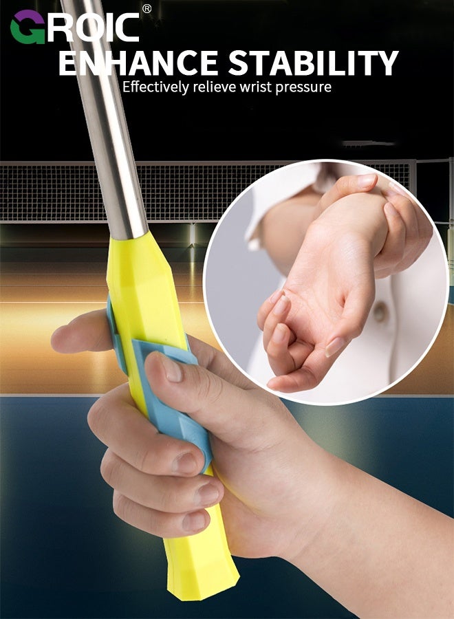 GROIC 2 Pcs 2 Pcs Badminton Racket Grip Corrector, Badminton Grip Aid Badminton Training Training Tool Ergonomic Posture Correction Paddle Grip Aid for Beginner  Pink & Blue - Image 4